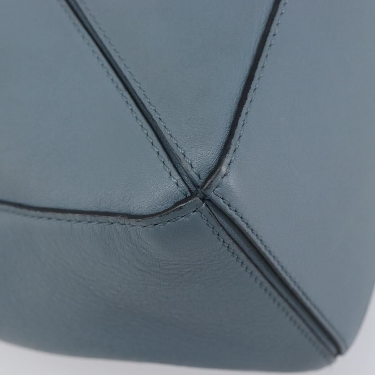 Loewe Puzzle Leather, Blue, Leather, Handbag