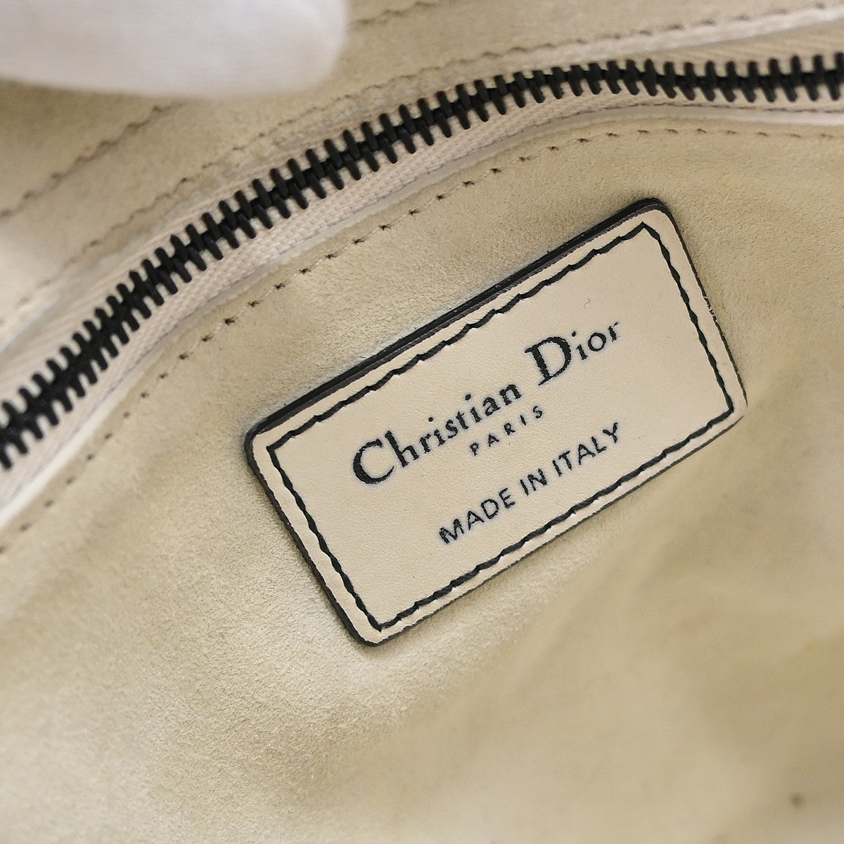 Christian Dior Supple Lady Dior Cannage Studded Lambskin, White, Leather, Handbag