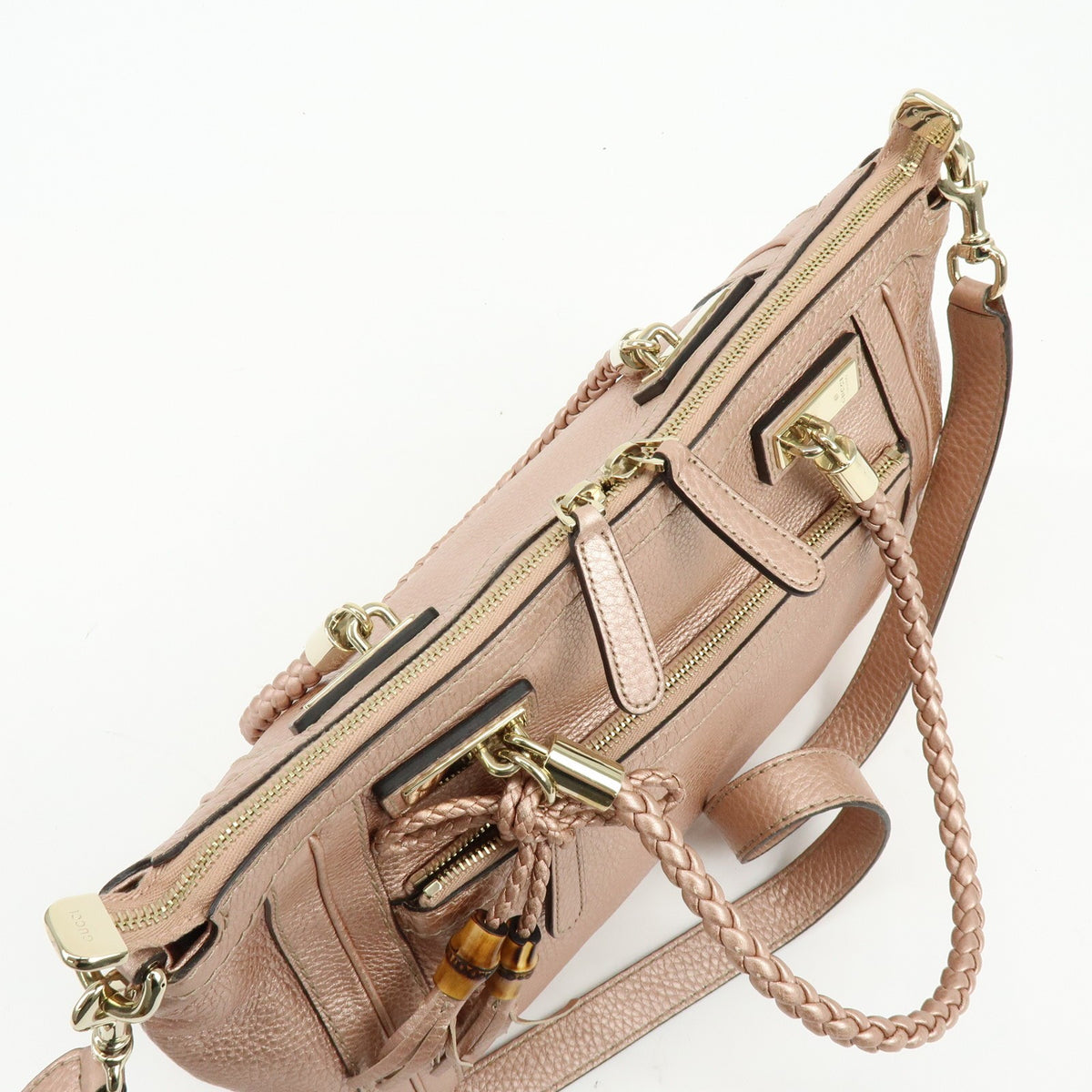 Gucci Bella Convertible Top Handle Leather, Pink, Leather, Handbag
