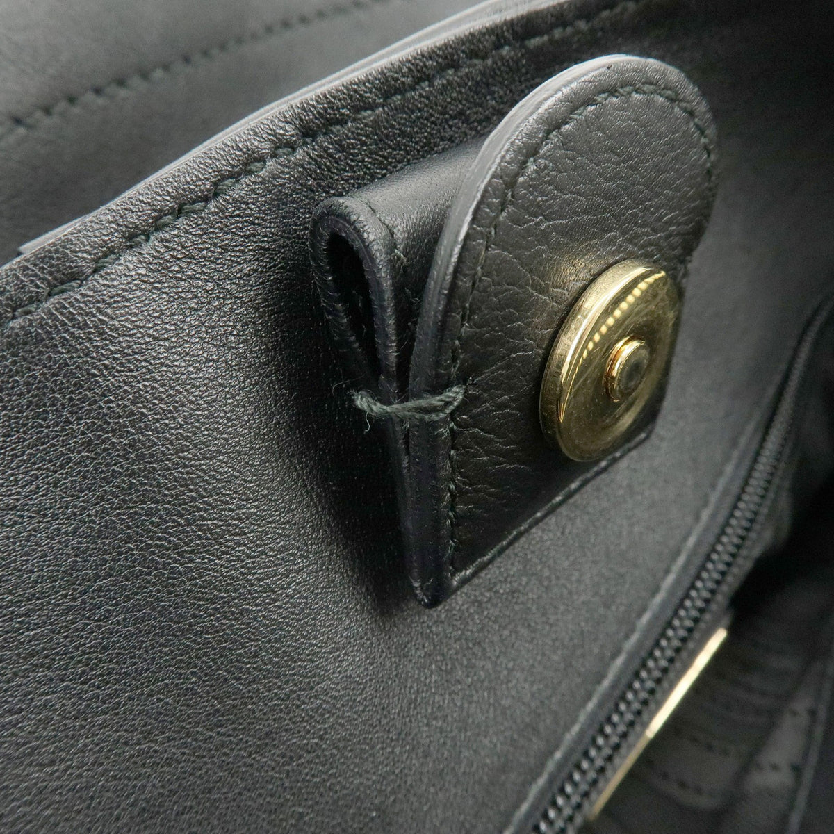 Salvatore Ferragamo W Chain Leather, Black, Leather, Tote Bag