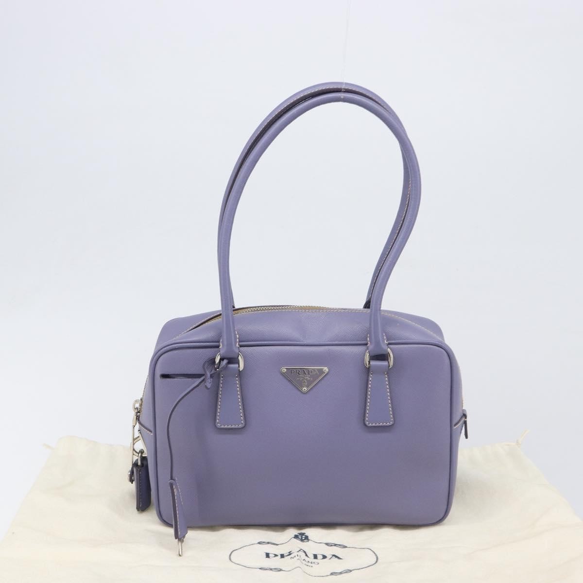 Prada Bauletto Saffiano, Purple, Leather, Handbag