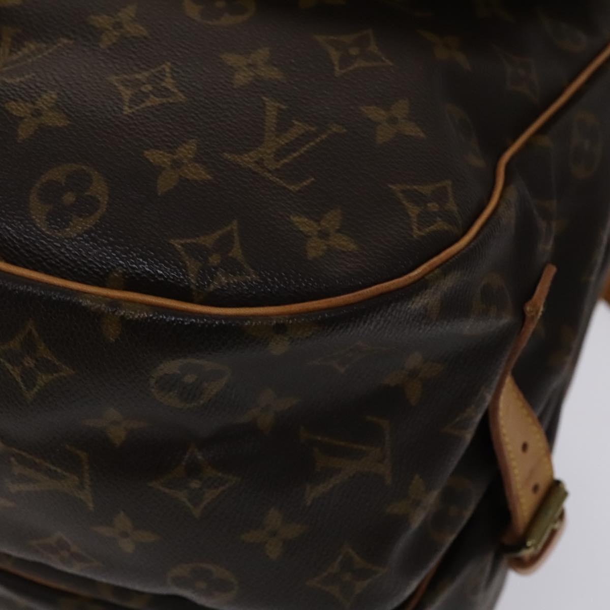 Louis Vuitton Saumur 35, Brown, Canvas, shoulder