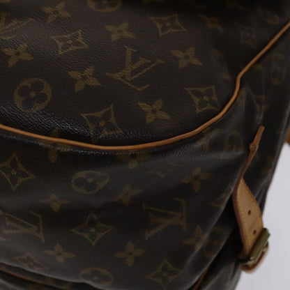 Louis Vuitton Saumur 35, Brown, Canvas, shoulder