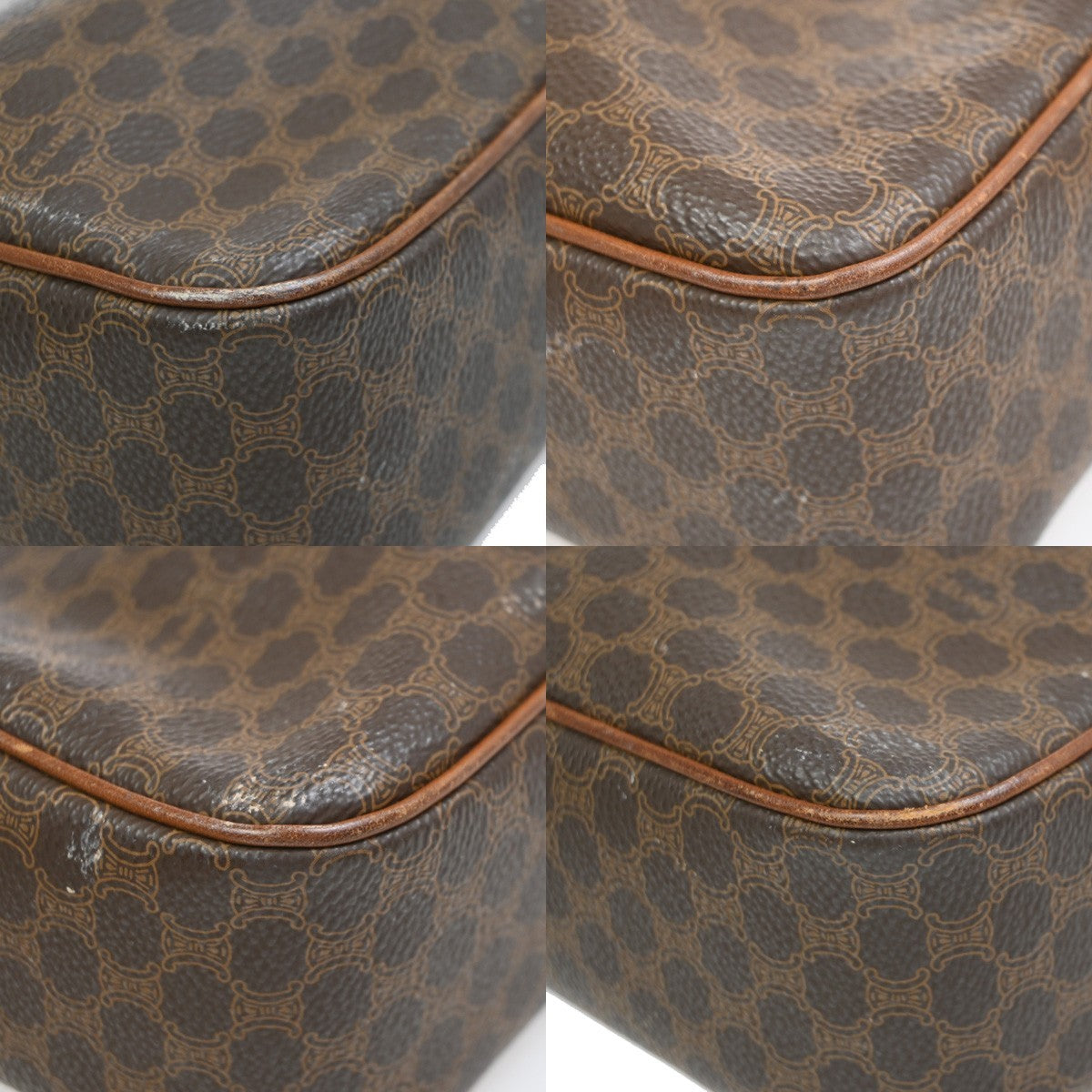 Celine Macadam Leather, Brown, PVC, Shoulder Bag