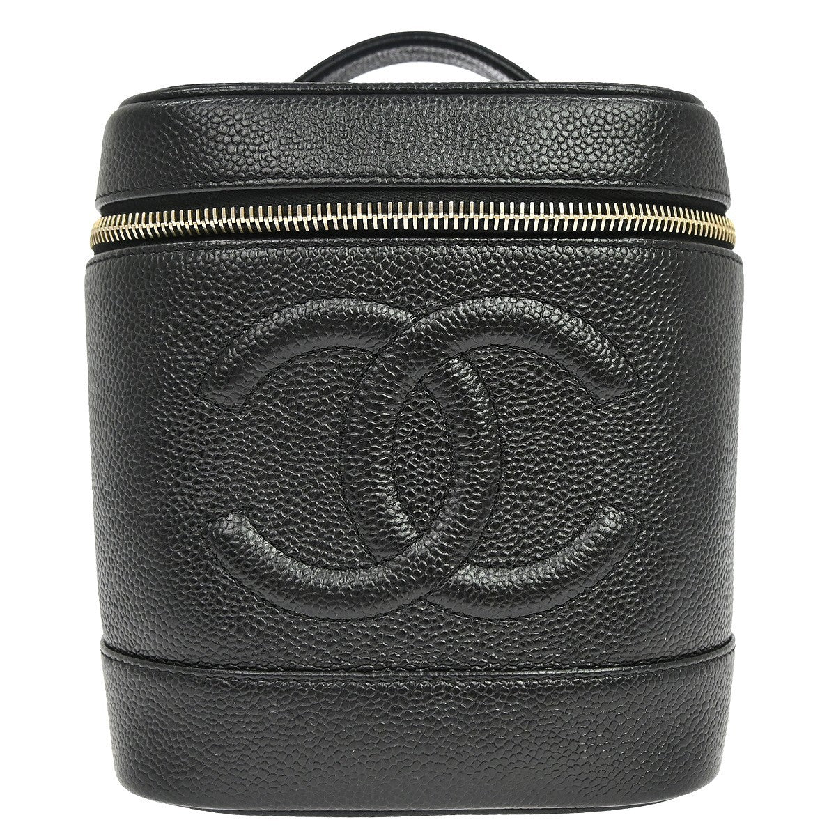 Chanel Vintage Timeless Cosmetic Case Caviar, Black, Leather, Handbag