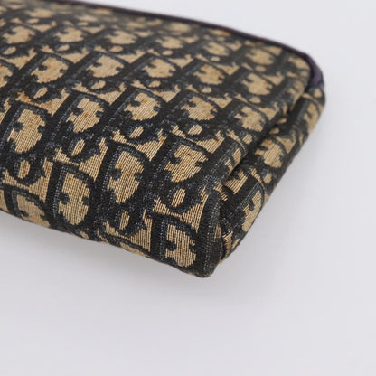 Christian Dior Wristlet Clutch Oblique Canvas, Navy, Canvas, Clutch