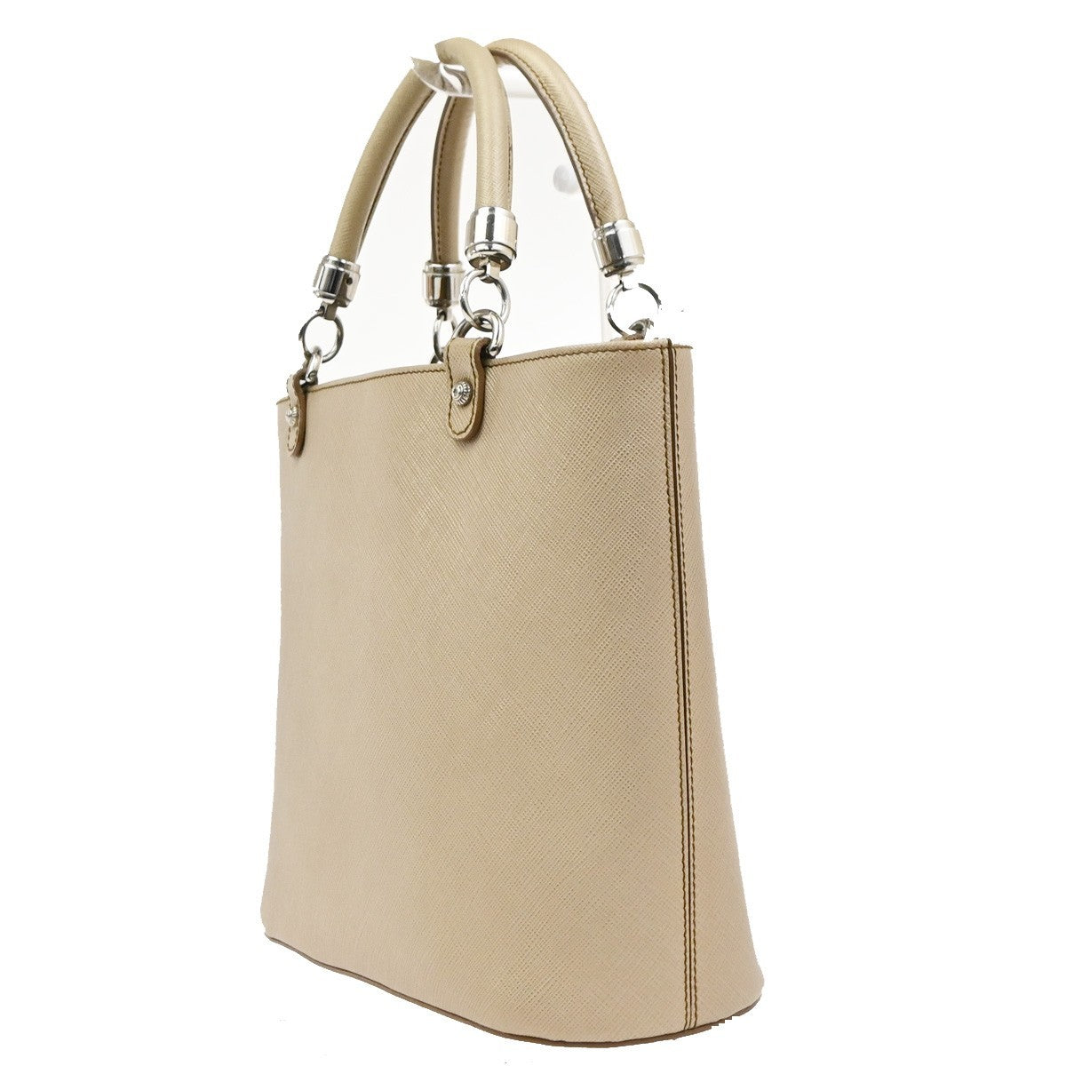 Salvatore Ferragamo Gancini Leather, Beige, Leather, Handbag