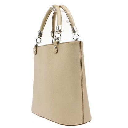 Salvatore Ferragamo Gancini Leather, Beige, Leather, Handbag