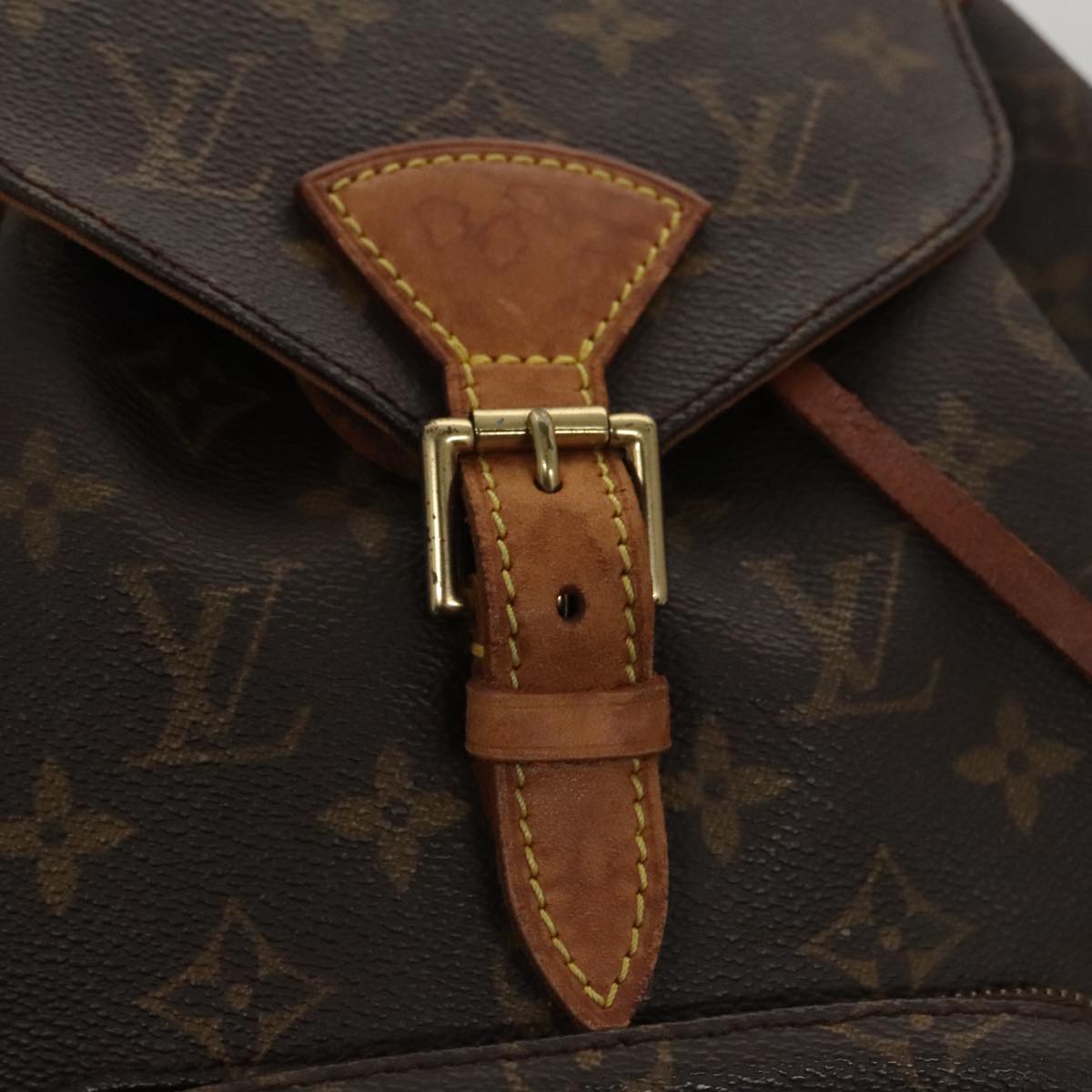 Louis Vuitton Montsouris MM, Brown, Canvas, backpack