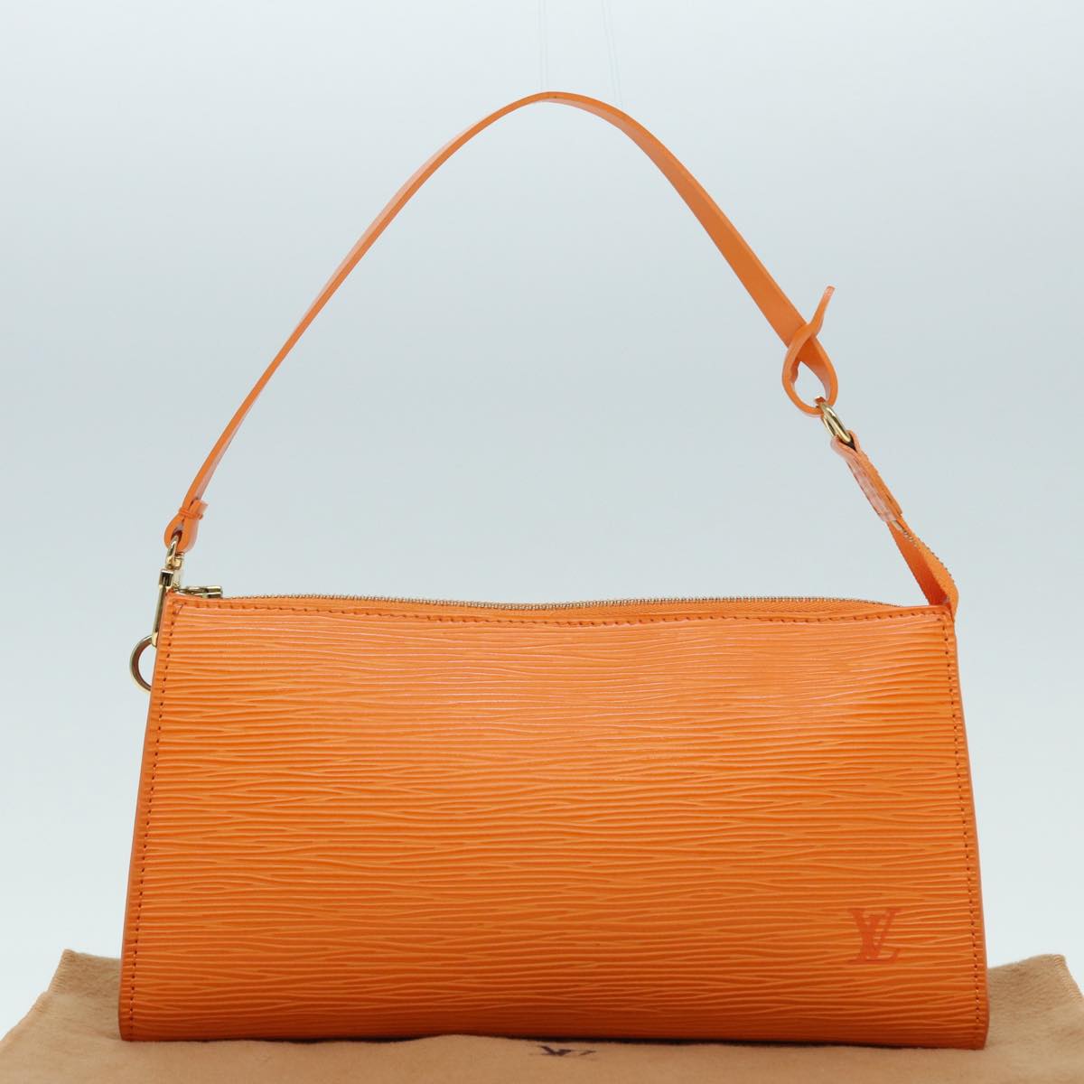 Louis Vuitton Pochette Accessoire, Orange, Leather, handbag