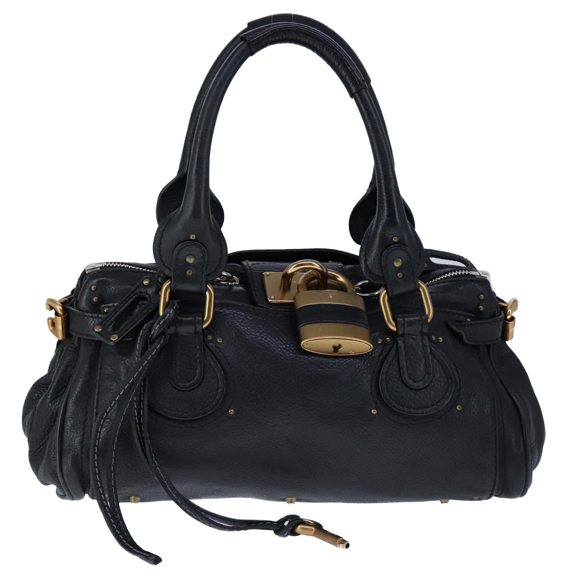 Chloé Paddington, Black, Leather, handbag