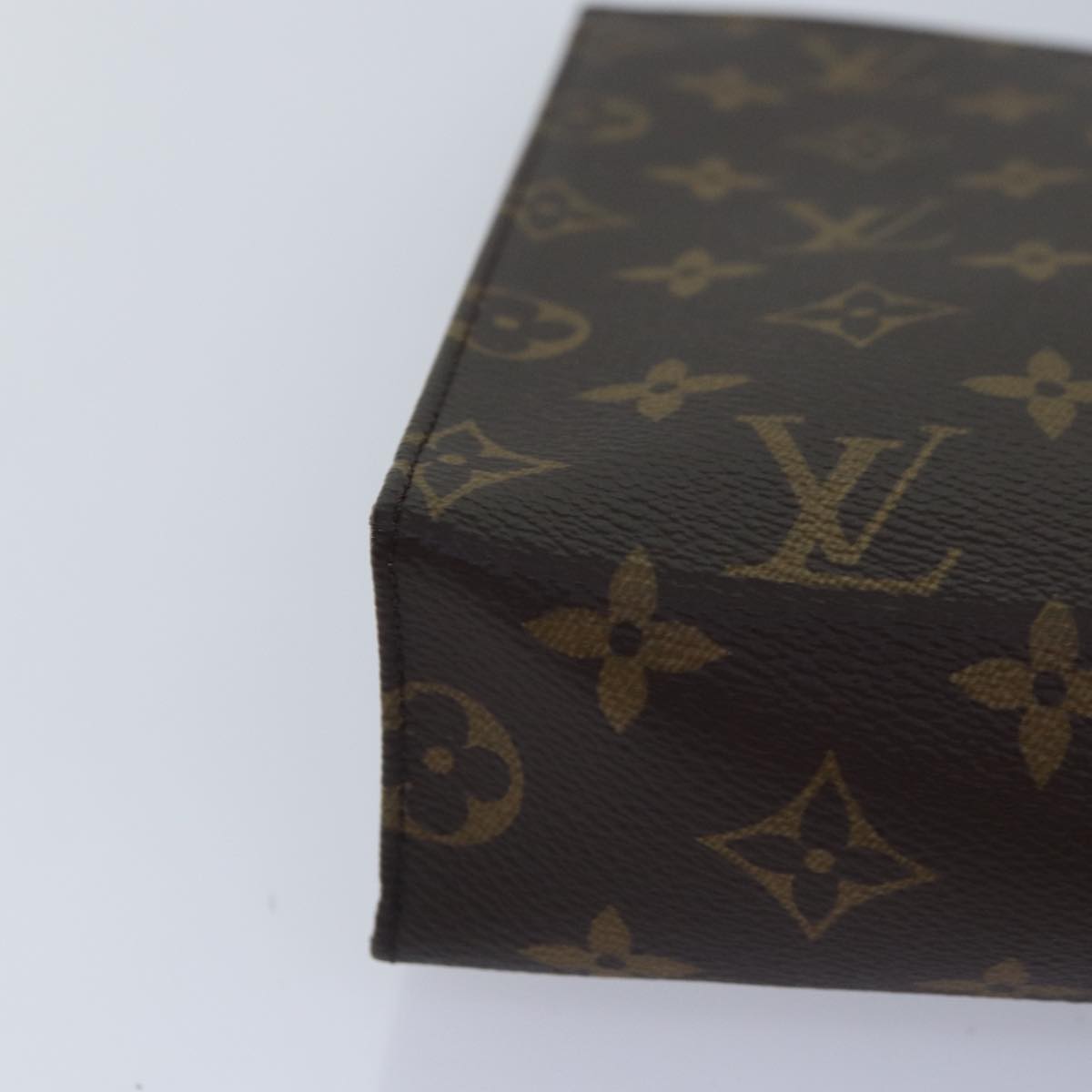 Louis Vuitton Poche Toilette, Brown, Canvas, clutch