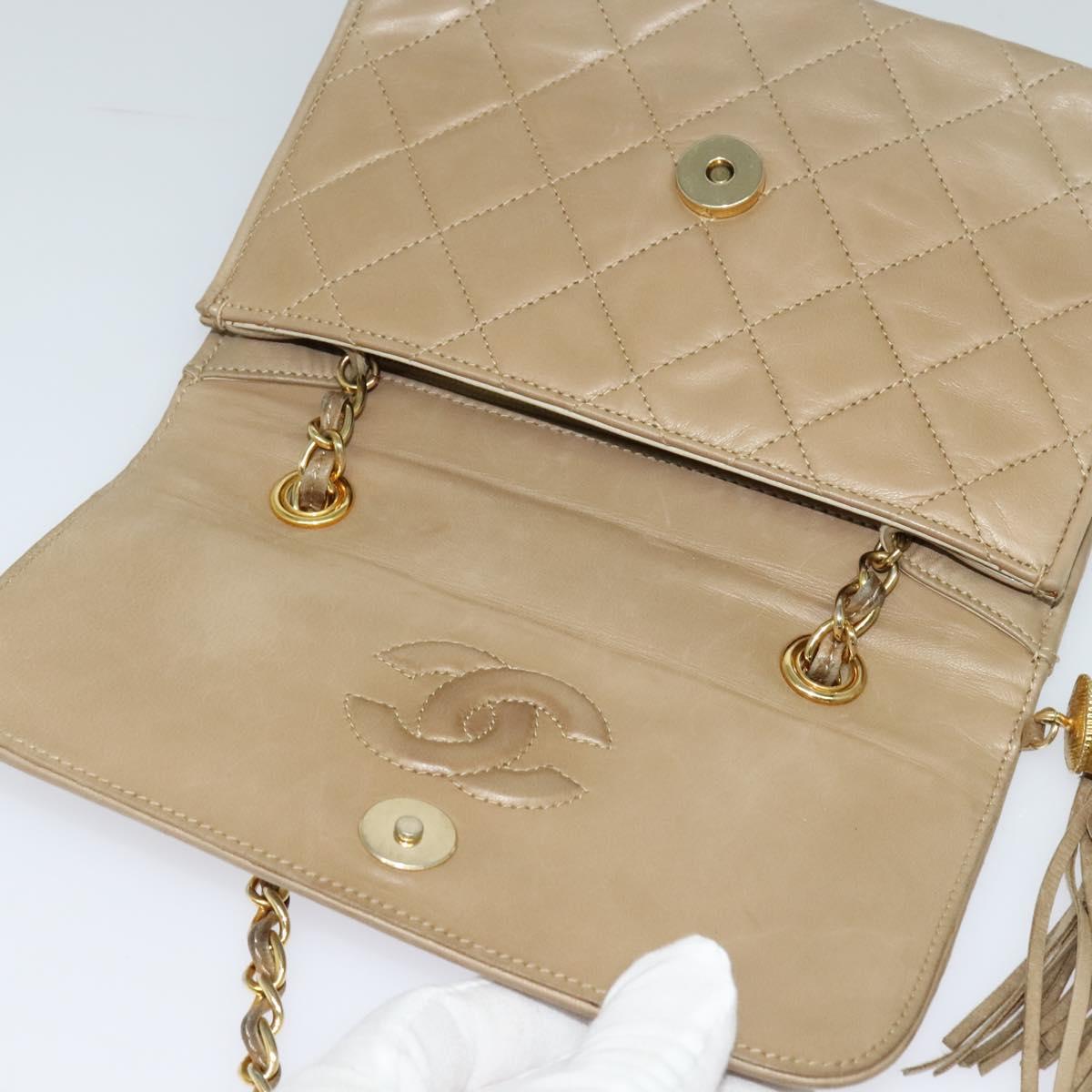 Chanel Single flap, Beige, Leather, shoulder