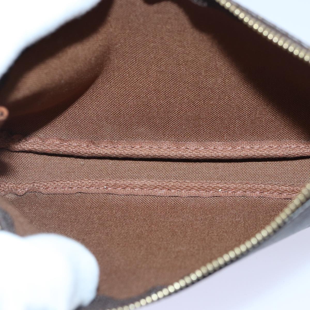 Louis Vuitton Pochette Accessoire, Brown, Canvas, clutch