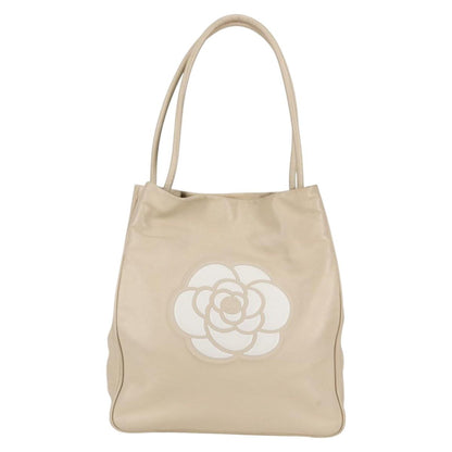 Chanel Camellia, Beige, Leather, tote