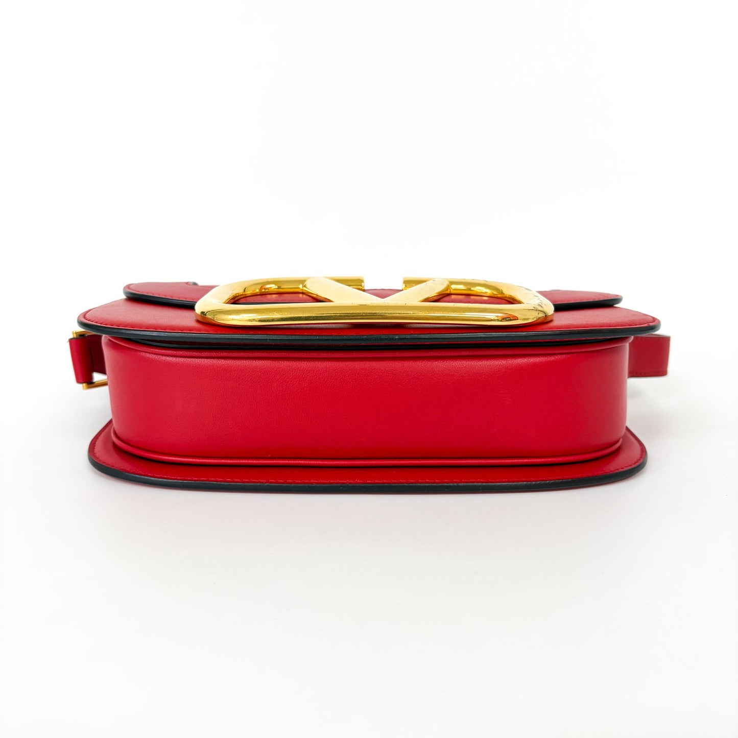 Valentino Garavani Supervee Leather, Gold, Leather, Crossbody Bag