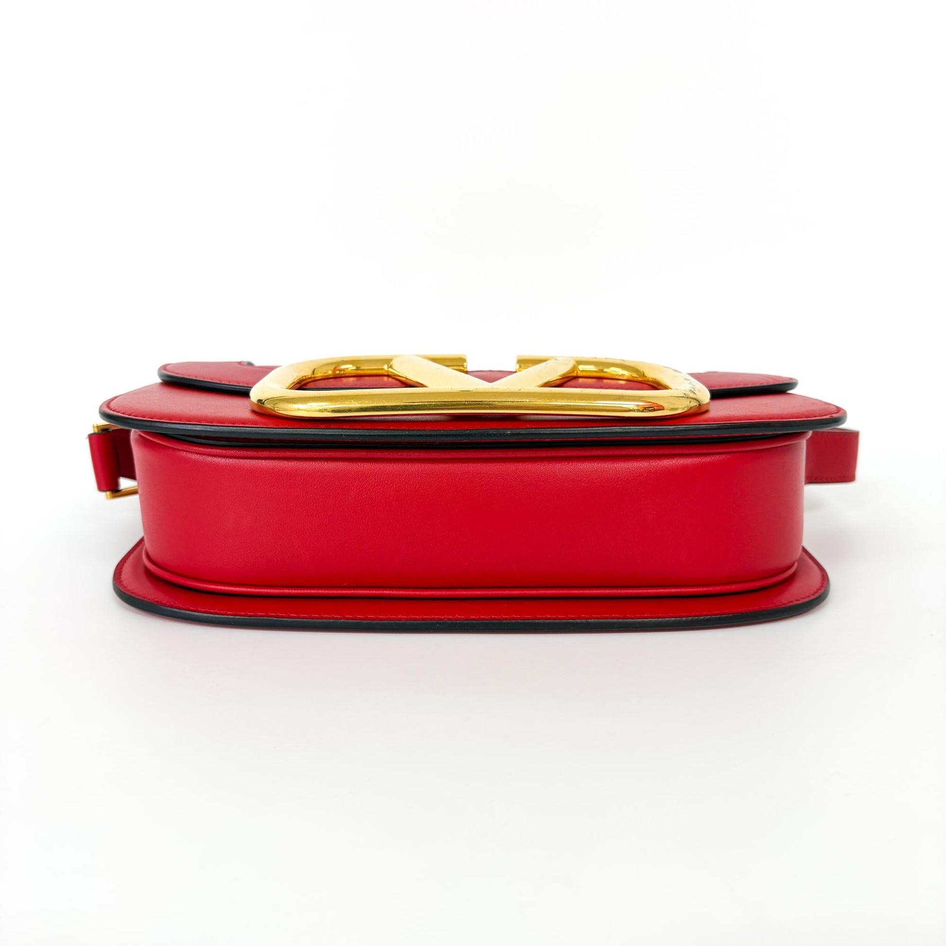 Valentino Garavani Supervee Leather, Gold, Leather, Crossbody Bag