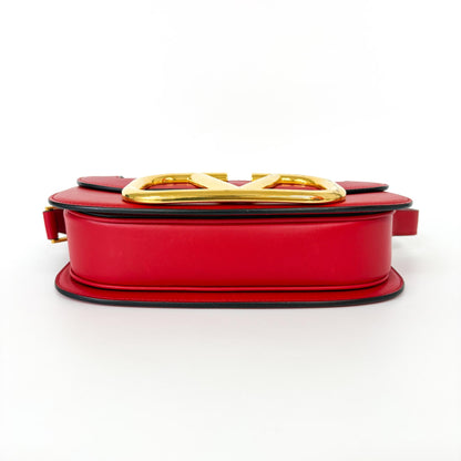 Valentino Garavani Supervee Leather, Gold, Leather, Crossbody Bag
