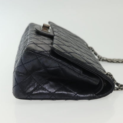 Chanel Hybrid Reissue Double Flap Bag Quilted Lambskin, NAVY, LEATHER, Shoulder bag