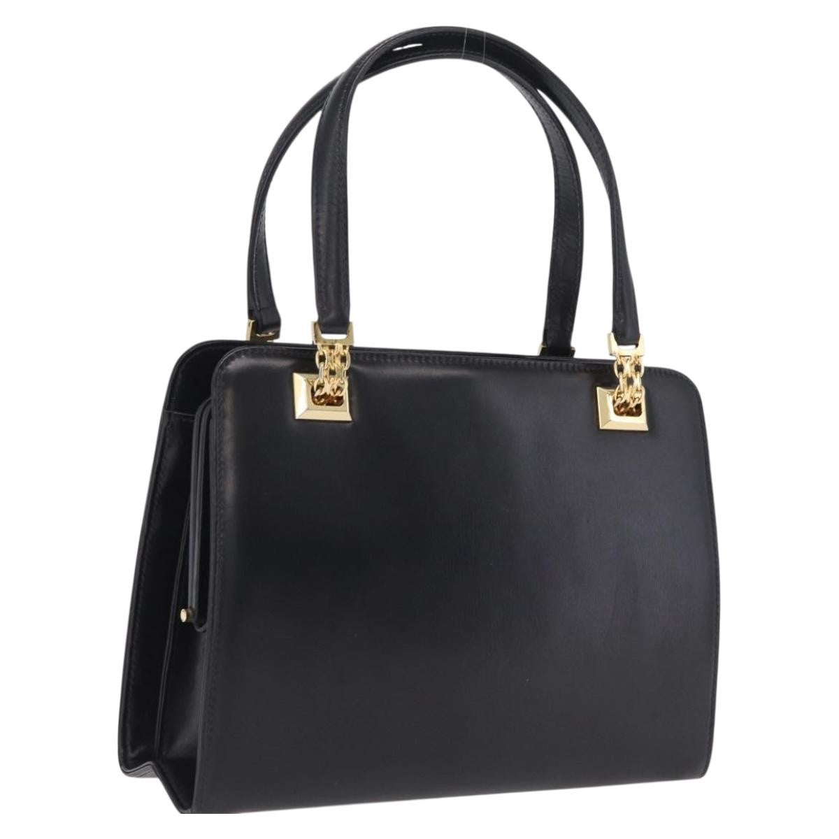 Gucci Vintage Leather, Black, Leather, Tote Bag