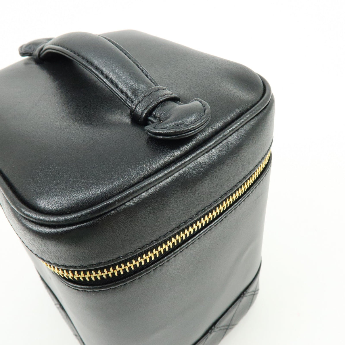 Chanel Vanity Leather, Black, Leather, Handbag