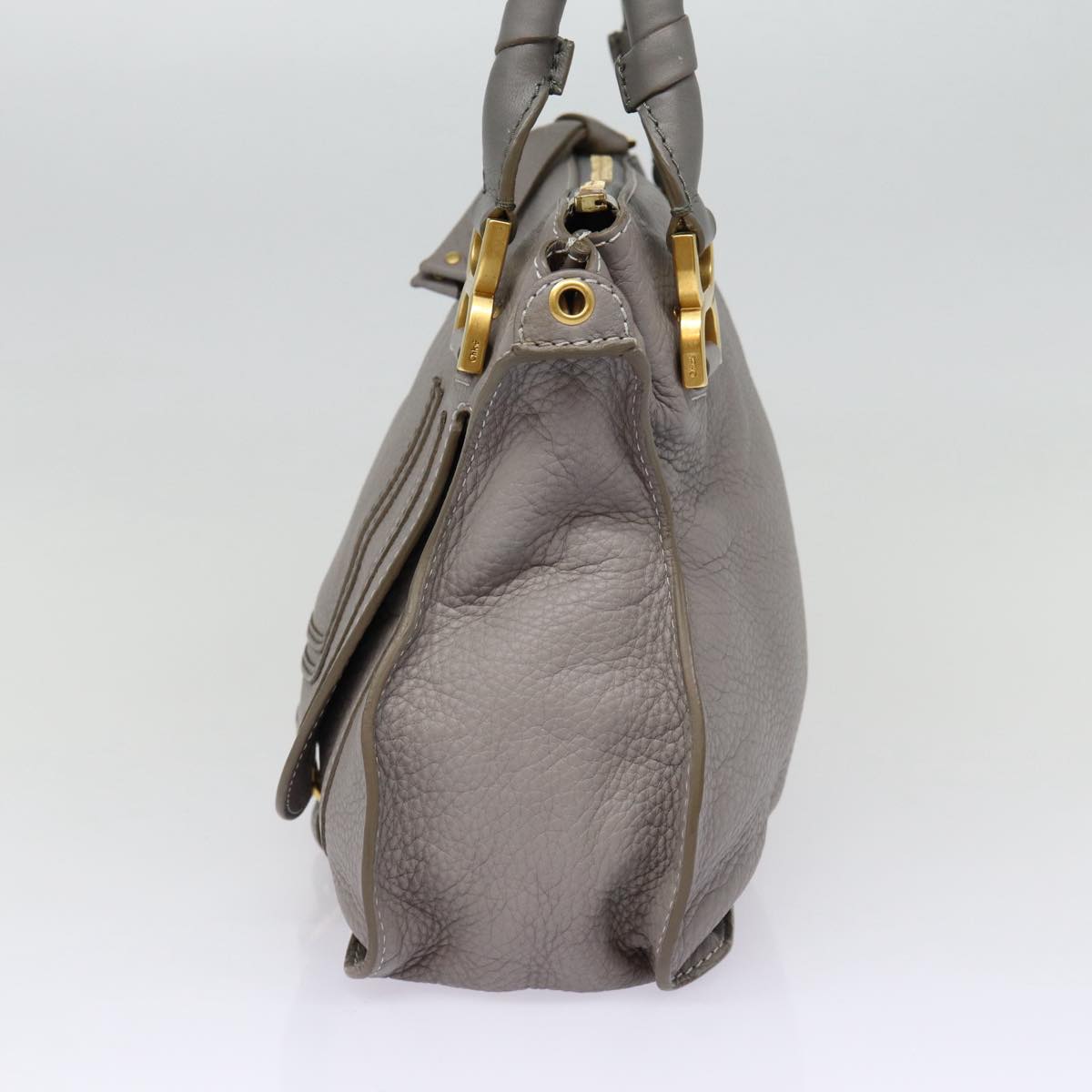 Chloé Marcie, Grey, Leather, shoulder