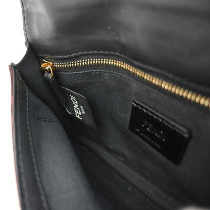 Fendi Baguette Convertible Pouch Zucca Canvas, Burgundy, Canvas, Clutch