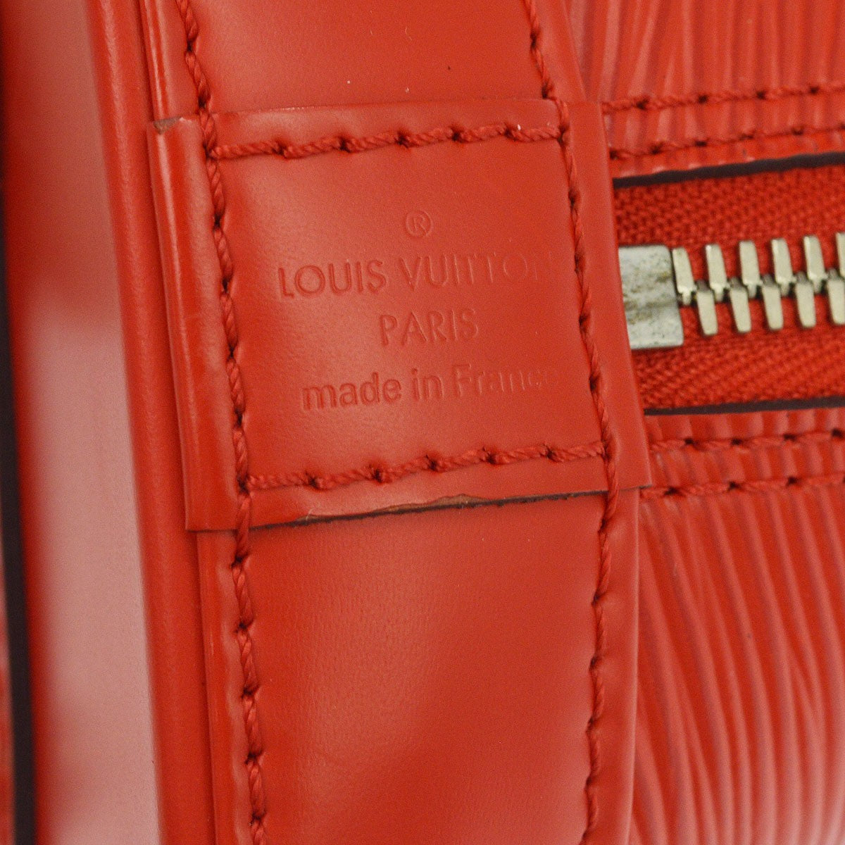 Louis Vuitton Alma Epi Leather, Red, Leather, Handbag