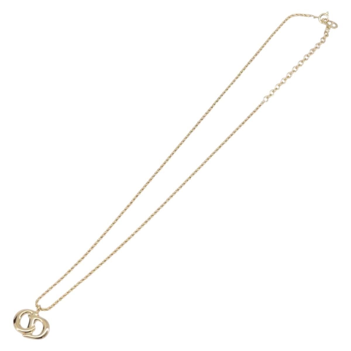 Christian Dior CD Pendant Metal, Gold, Metal, Necklace