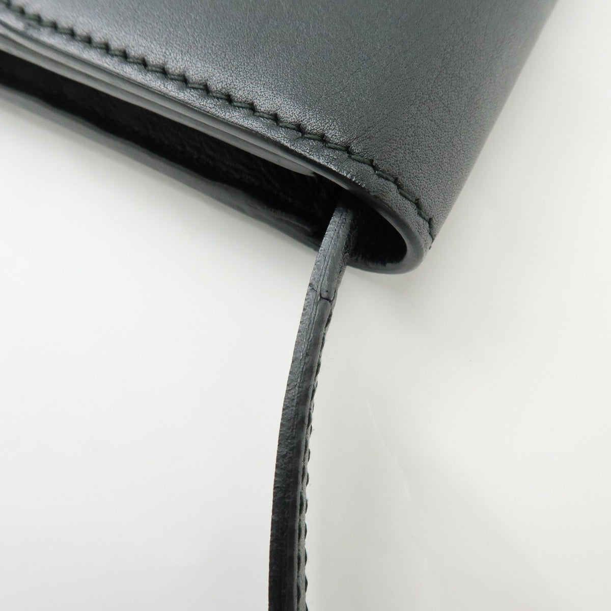 Gucci Interlocking Wallet on Chain Leather, Black, Leather, Crossbody Bag