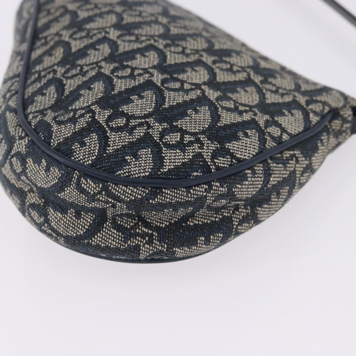 Christian Dior Vintage Saddle Bag Canvas, Navy, Canvas, Clutch