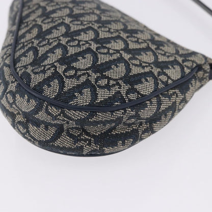 Christian Dior Vintage Saddle Bag Canvas, Navy, Canvas, Clutch