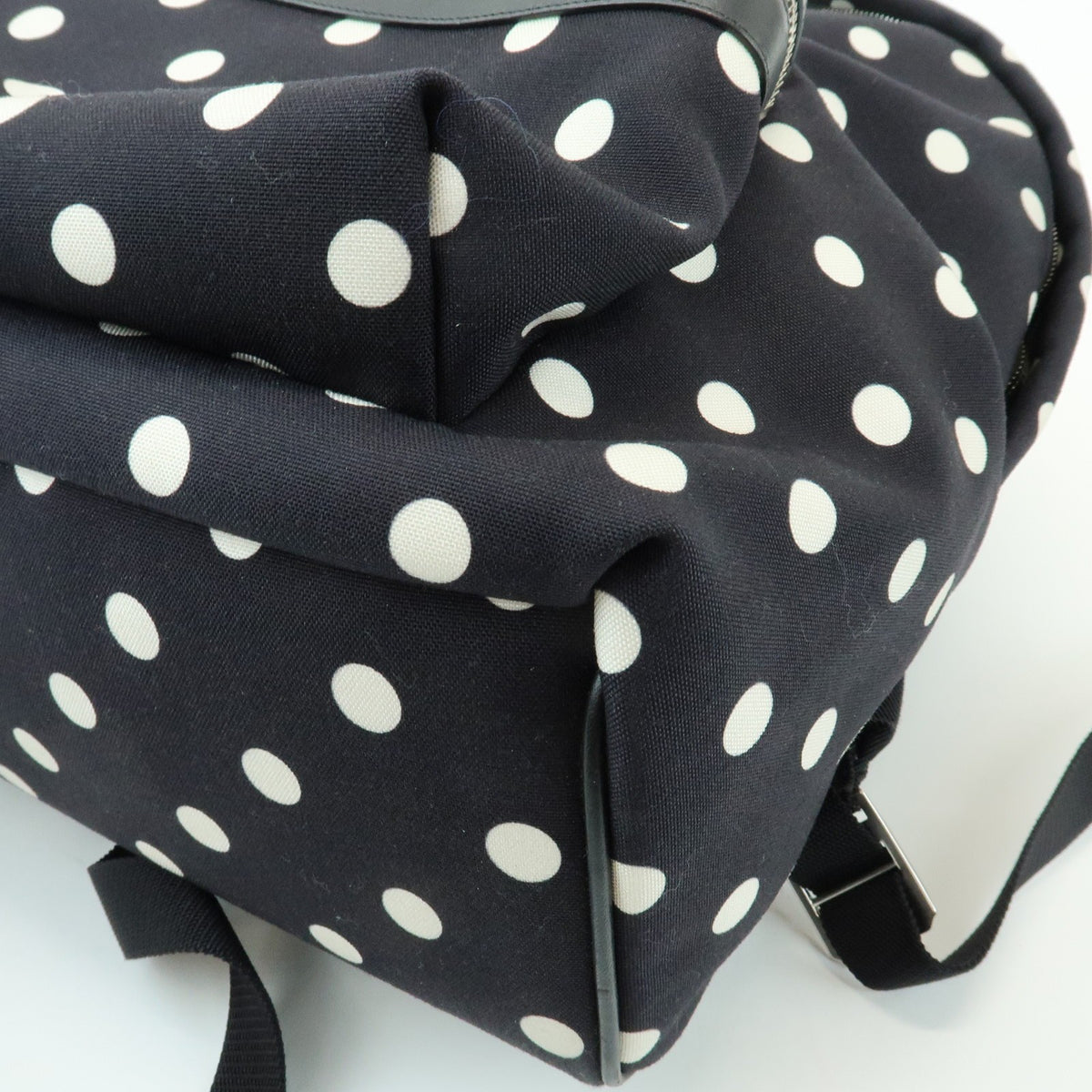 Saint Laurent City Printed Canvas, Black, Canvas, Backpack
