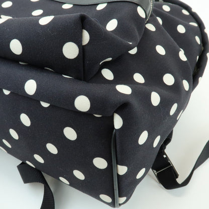 Saint Laurent City Printed Canvas, Black, Canvas, Backpack