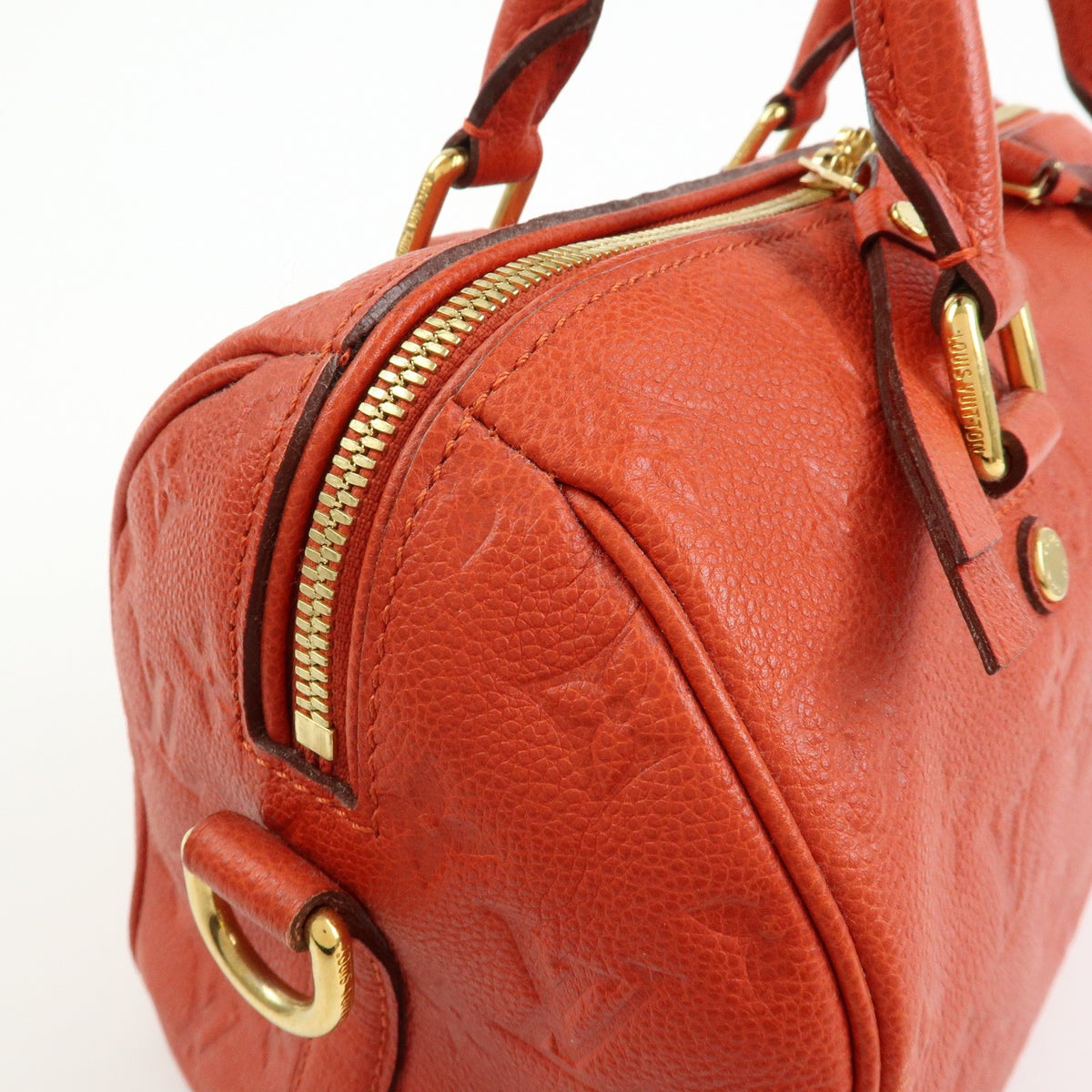 Louis Vuitton Speedy Bandouliere Monogram Empreinte Leather, Orange, Leather, Handbag