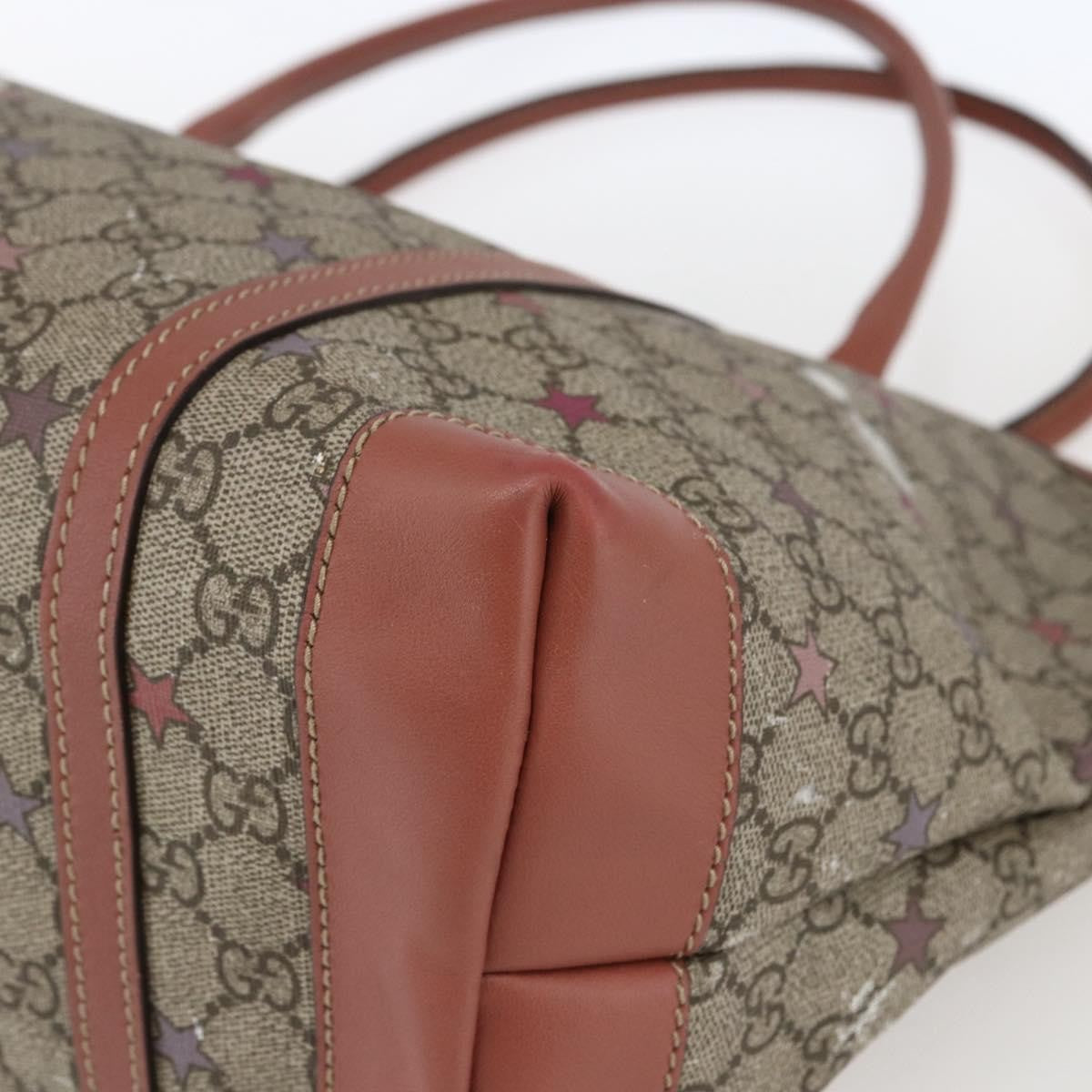 Gucci Joy Plus Tote GG Coated Canvas with Leather, Beige, Canvas, Tote Bag