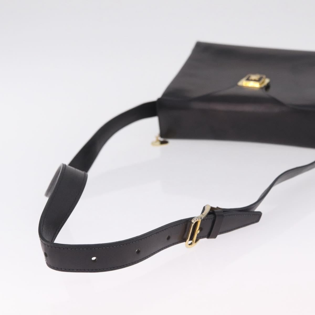 Celine Shoulder Leather, Black, Leather, Shoulder Bag