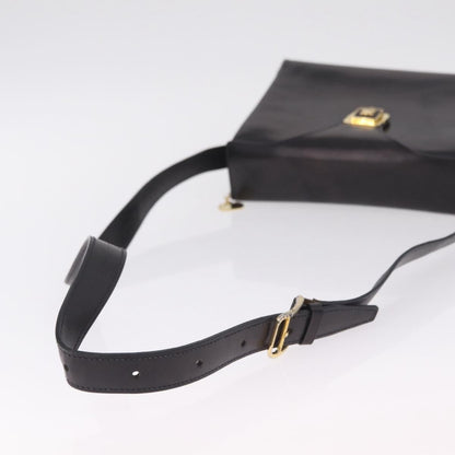 Celine Shoulder Leather, Black, Leather, Shoulder Bag