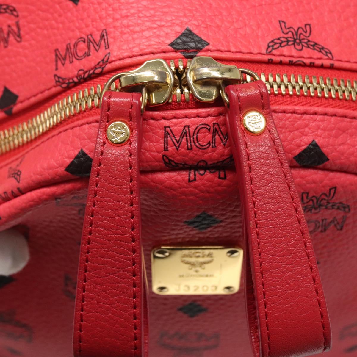MCM Stark Visetos, Pink, Canvas, backpack