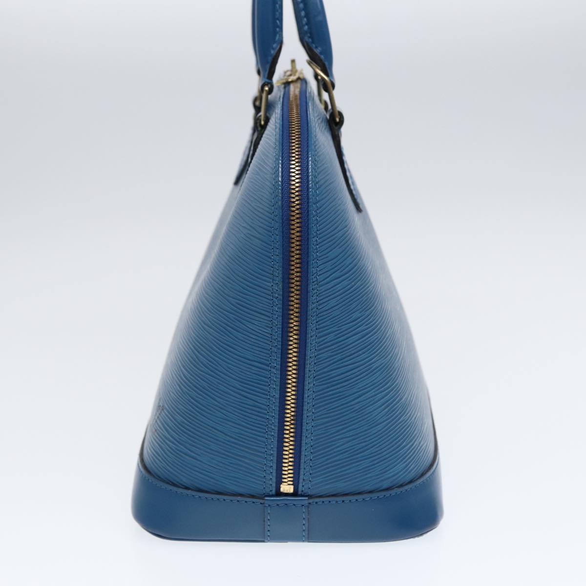 Louis Vuitton Alma, Blue, Leather, handbag