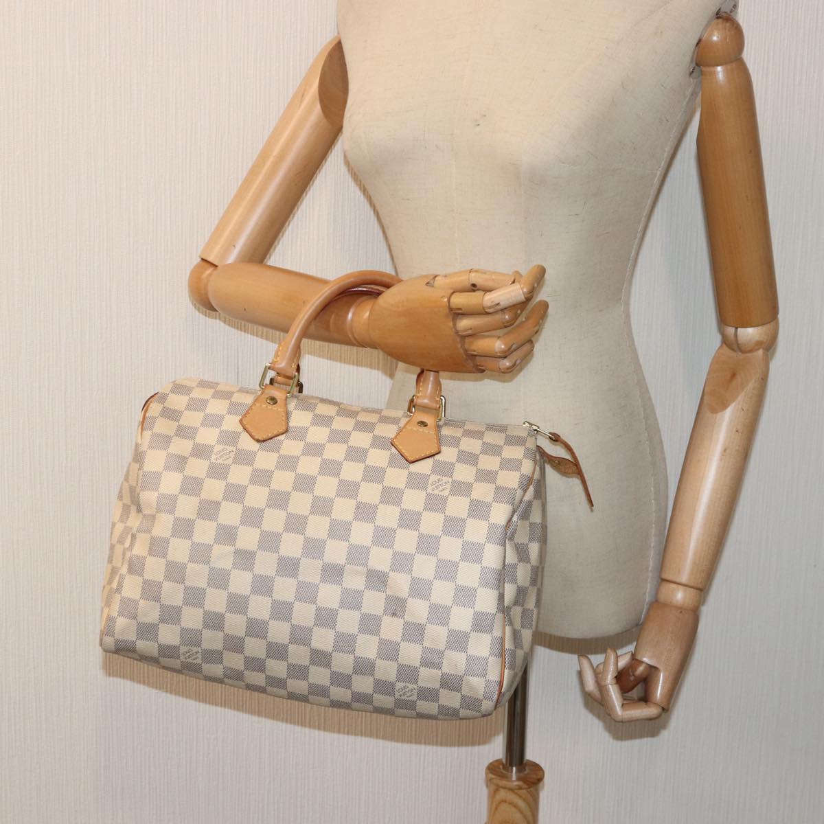 Louis Vuitton Speedy 30, Beige, Canvas, handbag