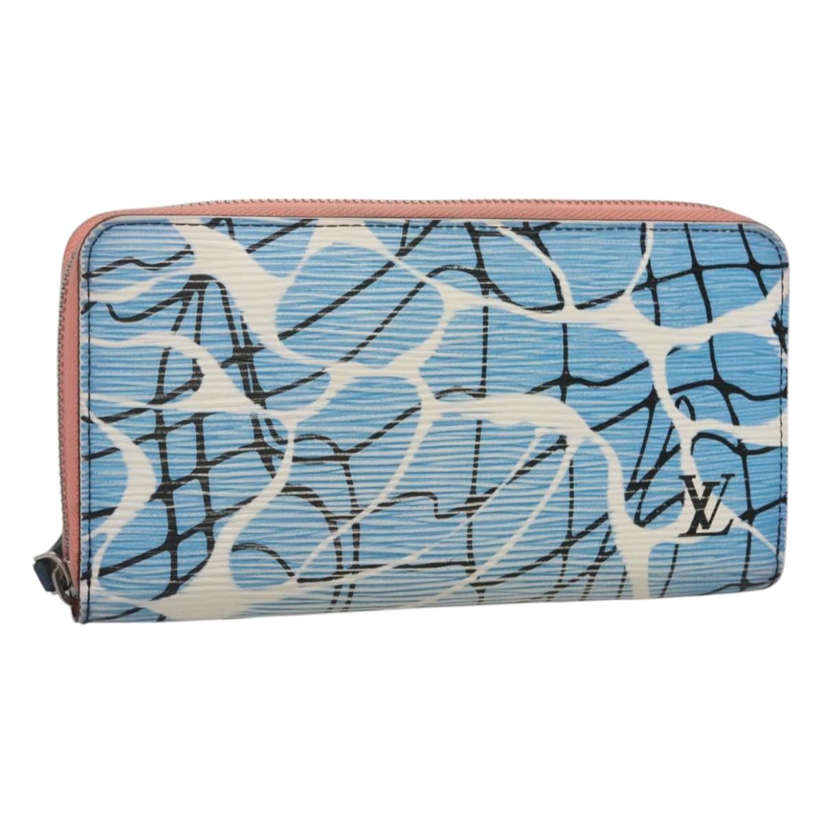 Louis Vuitton Portefeuille zippy, Blue, Leather, wallet