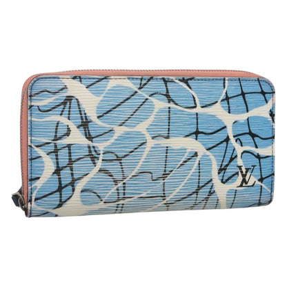 Louis Vuitton Portefeuille zippy, Blue, Leather, wallet
