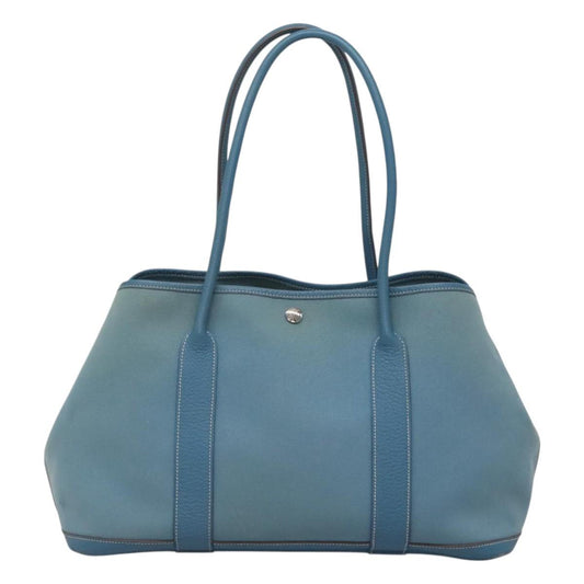 Hermès Garden Party, Blue, Canvas, tote