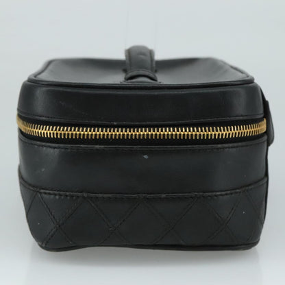 Chanel Vanity, Black, Leather, clutch
