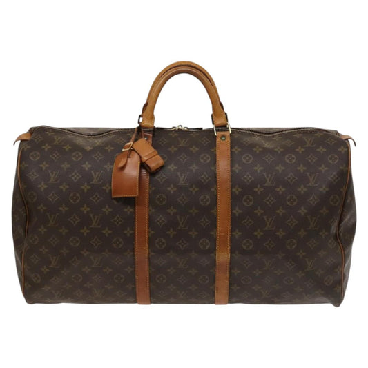 Louis Vuitton Keepall 60, Brown, Canvas, travel