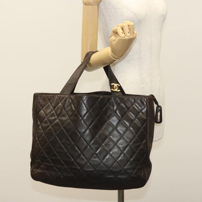 Chanel, "BROWN,GOLD", Leather, tote