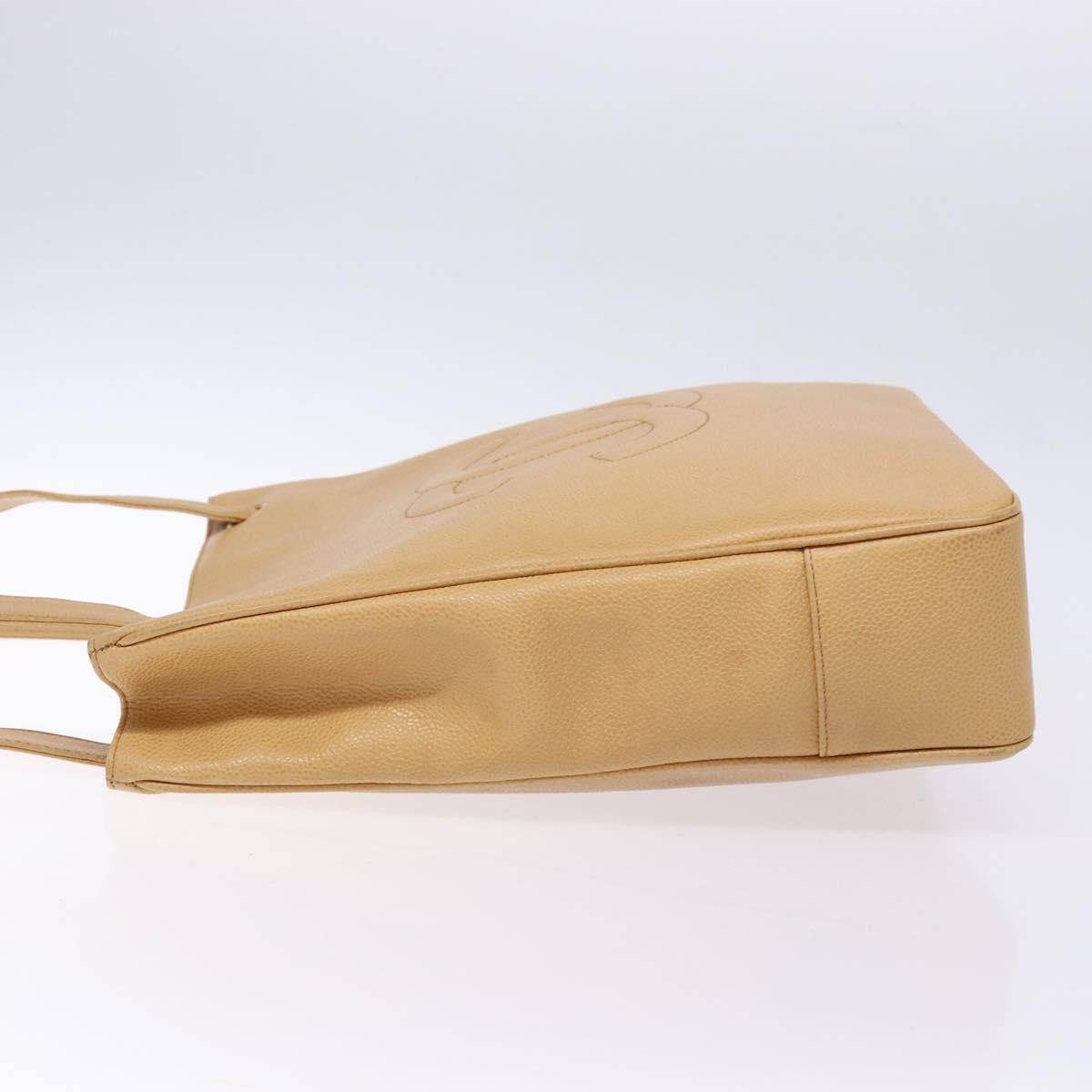 Chanel Coco Mark, Beige, Leather, tote