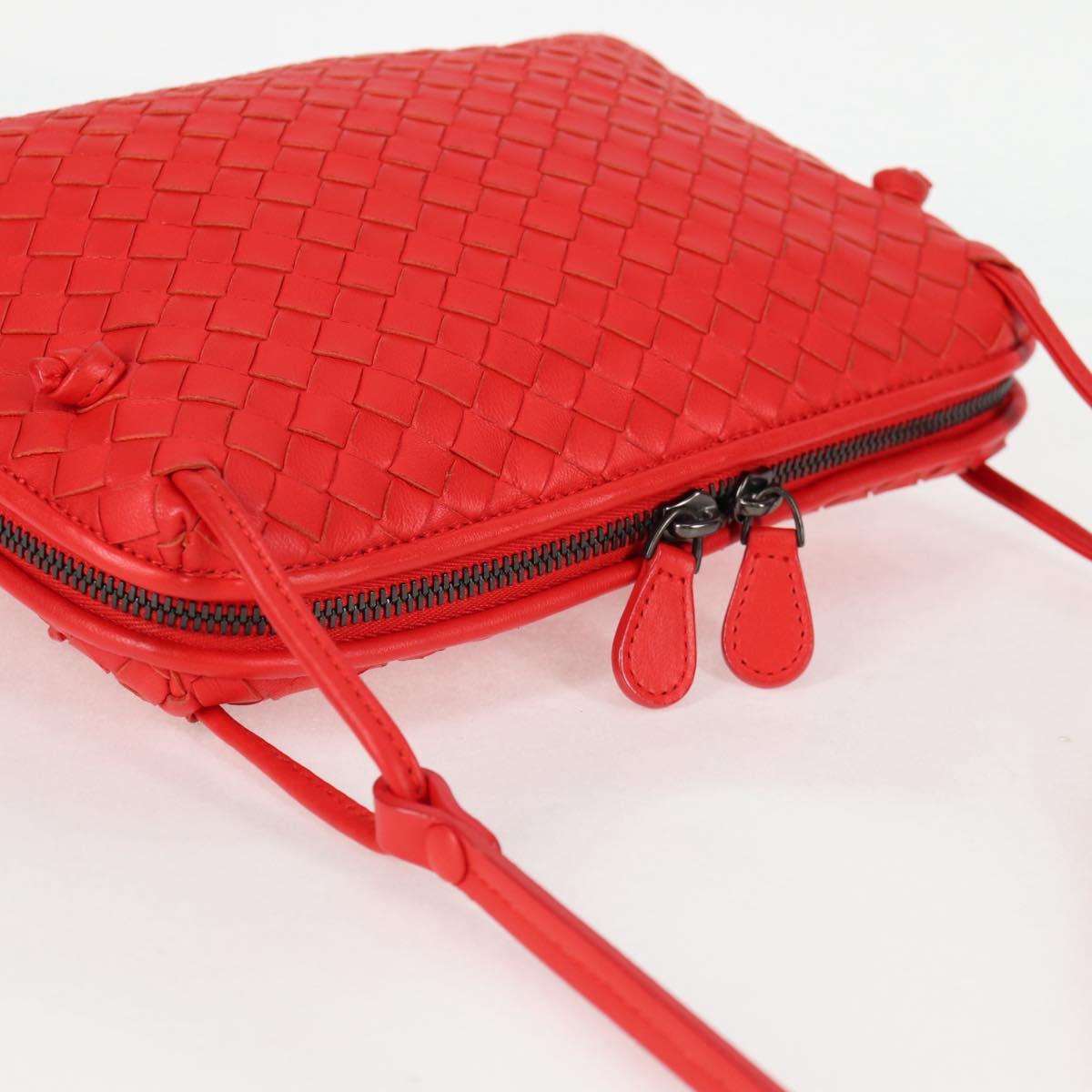 Bottega Veneta Intrecciato, Red, Leather, shoulder