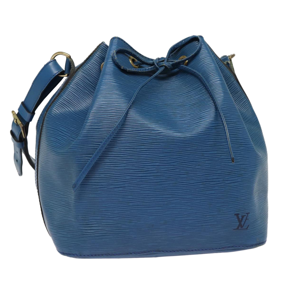 Louis Vuitton Noé, Blue, Leather, shoulder